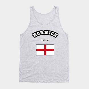 👑 Norwich England Strong, Flag of England, Est 930, City Pride Tank Top